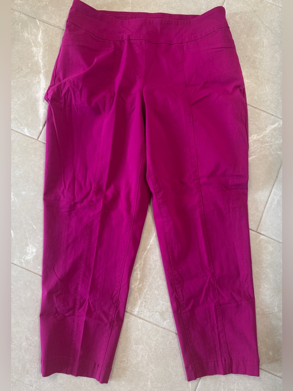 Westbound Womens Crop Pants 16W Pink Comfort Pull-on Ankle Casual Stretchy Plus